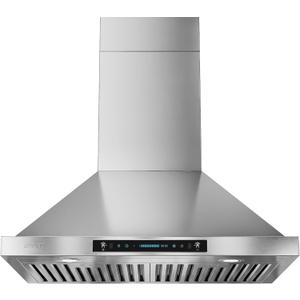 IKTCH 30-inch Wall Mount Range Hood 900 CFM Ducted/Ductless Convertible, Kitchen Chimney Vent Stainless Steel with Gesture Sensing & Touch Control Switch Panel, 2 Pcs Adjustable Lights(IKP02-30'')