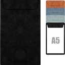 Magnetic Leather clipboard with Pen Holder - Stylish Office Must Haves for Women Desk, Perfect Clip Boards & Office Supplies, Durable Clip Board (Black, A5 106in)