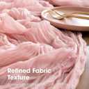 Pureegg 2-Pack Cheesecloth Table Runner, 120'' Easter Spring Boho Gauze Table Cloth Decorations for Party, Baby Shower, Wedding and Farmhouse, Fabric Room Decor, Dusty Pink