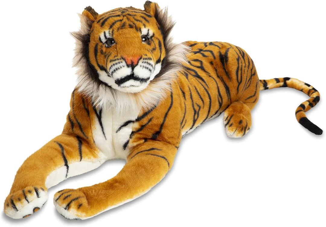 Melissa & Doug Giant Tiger - Lifelike Stuffed Animal (Over 5 feet Long), 31.8 x 18.65 x 10.5