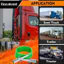 7 Way ABS Cord, 12FT 7 Way Coiled Trailer Cord, Heavey Duty Electrical Power Cable for Semi Truck Tractors - Green