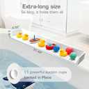 31.5" Bathtub Splash Guard for Kids & Toddlers - Silicone Play Shelf & Toy Storage Tray with Strong Suction Cups to Prevent Water Spills, No-Leak Fun Bath Time - Tub Toy Holder Ledge,White