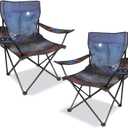 Pack of 2 Folding Camping Chair,Portable Lawn Chair w/Cup Holder,Carry Bag,Heavy Duty Outdoor Camp Chair for Adults,Perfect for Garden,Hiking,Picnics and Beach Trips,Moon Mountain