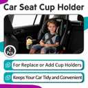 2 Pcs Car Seat Cup Holders Compatible with 4Ever DLX Car Seats, Dishwasher Safe Single Cup Holder, Durable Replacement Accessory for Toddler Car Seats, Fits Left or Right Side(Black)
