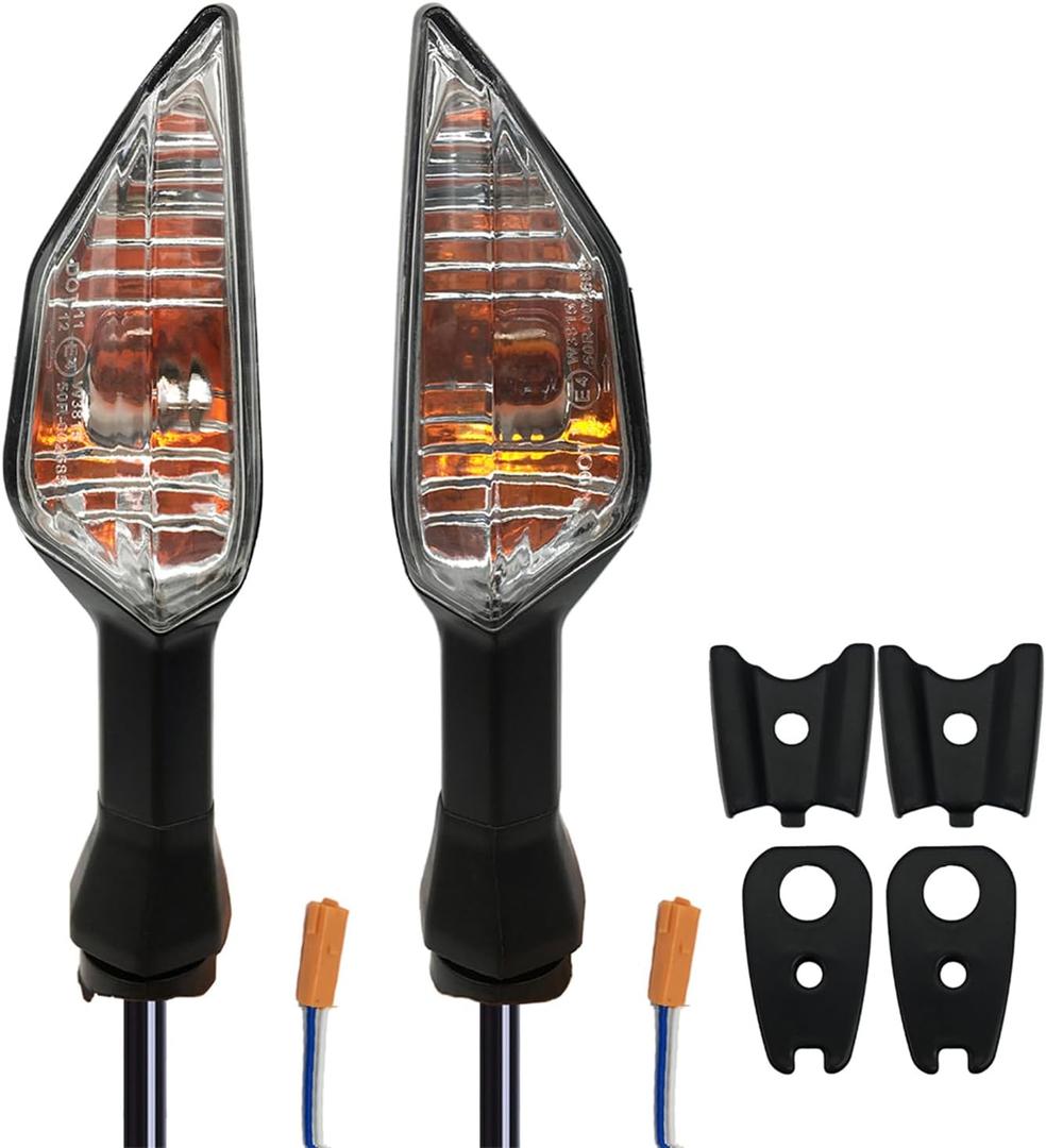 Motorcycle Front/Rear Blinker LampTurn Signals Indicator Light Compatible with KAWASAKI Ninja 300 400 650 Z900 Z250SL ZRX1200 ER-6N ZX-6R Z 1000SX (White Shell)