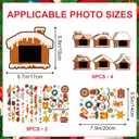 CIEOVO 24 Pack Christmas Picture Frame Ornaments, Xmas Craft Gingerbread Candy Photo Frame Hanging Ornaments and Christmas Stickers for Tree Craft Holiday Art Home Class Party Decorations