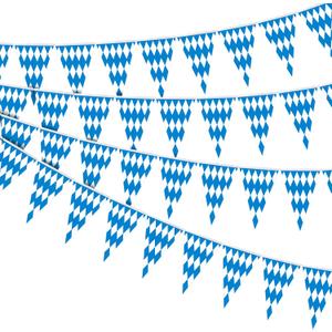 236 Feet Oktoberfest Bavarian Check Flag, Large Oktober fests Bavarian Pennant Banner for German Oktober fests Themed Party Favors Decoration