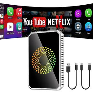 Autolink Pro 2026 Autolinkr Auto Linkr Pro Wireless Carplay 3in1 AI Box for Streaming Netflix/YouTube/TikTok,Watch Movies,Wireless Carplay Adapter Support USB Drive for iPhone 10+ & Android 13+