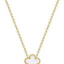 18K Gold Plated Clover Necklace for Women, Four Leaf Flower Lucky 4 Leaf Necklace Pendant Dainty Jewelry Gift for Women