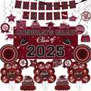 Maroon Themed 2025 Graduation Decorations Set - Congrats Grad Banner, Class of 2025 Backdrop, Balloons & Streamers Kit - Complete Party Supplies for High School & College Celebrations