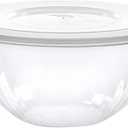 PLASTICPRO Disposable Round Crystal Clear Serving Bowls With Lids - Party Snack or Salad Bowl, Plastic Chip Bowls, Candy Dish (2, 150 OUNCE)