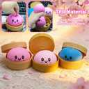 Dumpling Squishies,Glitter Dumpling, Glitter Squishy with Box,Easter Basket Stuffers (Pink)
