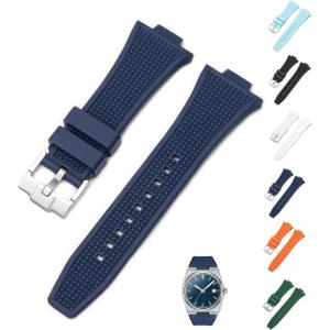 12mm Rubber Band For Tissot PRX Powermatic 80 40mm, Replacement Watch Bands With Buckle For Tissot PRX Series - Multiple Colors (Blue)
