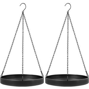 Plant Hanger Indoor Outdoor, Hanging Planter Baskets for Plants, Metal Window Plant Hanger, Black Hanging Plant Shelf, 2 Pack