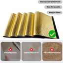 Double-Sided Reversible Placemats Set of 4, Heat Stain Non-Slip Waterproof Oil-Proof Washable Wipeable Woven Table Mats Outdoor Indoor for Dining Patio Table Kitchen Decor (Gold)