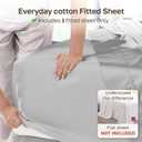 California Design Den Queen Fitted Sheet Deep Pocket, Soft 100% Cotton Sateen, Durable All-Around Elastic, Head/Foot Side Indicators, Light Grey Fitted Sheet Queen