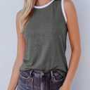 EVALESS Tank Tops for Women 2026 Spring Summer Outfits Cute Polka Dots Sleeveless Tops Loose Fit Shirts (Gray, S)
