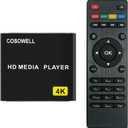 4K Media Player for USB Drive & SD, Ultra HD Digital Signage Player with HDMI/AV Output, H.265 H.264 MKV MP4 Video, MP3 Music, JPG Photo, Auto Play & Resume, Loop Playback