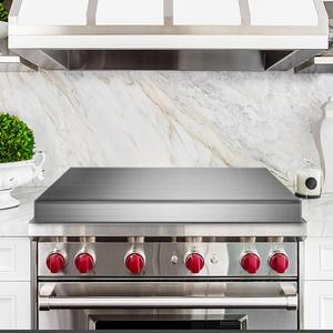 Stainless Steel Gas Stove Top Covers, Large Gas Stove Guard Cover, Stove Top Covers For Gas Stoves And Electric Stoves (L 30" X W 22" X H 2.56") With Non-Slip Silicone Strips-Silver Color