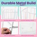Stuffed Animal Storage Cage with Wheels & Front Basket Large Metal Tube Organizer for Plush Toys, Playroom or Nursery Space-Saving, Durable & Stylish Includes Wall-Mount Option