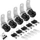 5 Pack Tool Box Lock with Keys, 5/8" RV Storage Lock Keyed Alike, Cabinet Lock Cam Locks for Toolbox Lock Replacement Mailbox RV Compartment Locks with Manual (Black -5 Pack, 5/8 Inch)