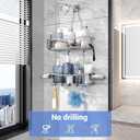 Aitatty Hanging Shower Caddy Bathroom Organizer: Rustproof Shower Shelf Racks Over Shower Head - No Drilling Inside Bath Shower Rack Shelves Over Showerhead for Shampoo with Soap Holder Silver