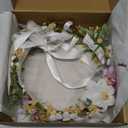 Wildflower Flower Crown for Baby 1st Birthday Party Headpieces Toddler Headband Hair Accessories for Girls Photo Prop Cake Smash Photography (White-Toddler size)