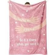 QDVXZA Hug Blanket, Comfort Blanket, Hug Healing Blankets with Inspirational Words, Get Well Soon Presents for Women After Surgery, 50"x40"