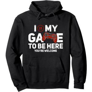 I Paused My Game To Be Here You're Welcome Gaming Gamer Pullover Hoodie S