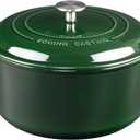 Enameled Cast Iron Dutch Oven Pot With Lid, Dutch Oven for Sourdough Bread Baking Round Pot Dule Handle, 6 Quart, Green