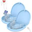 2Pack Retainer Case, Compatible with Invisalign, Slim Aligner Case with Vent Holes, Portable Orthodontic Box with Removal Tool, Brush and Lanyard, Blue