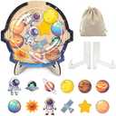 AXULUXAL Reward Jar for Kids, Space Explorer Classroom Reward Jar with Classroom Students Potty Training Rewards Jars Incentive for Boys Girls Positive Behavior (Astronaut & Asteroid)