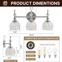 ANDY STAR 3-Light Polished Chrome Bathroom Vanity Light, Wall Sconce