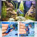 Fish Tank Decorations with 2-Pack Cute Little Floating Divers and Float Balls - Perfect Aquarium Decor for Fish Playmates, Suitable for All Fish Tanks, Black