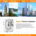 UK Adapters for Travel, TESSAN US to UK Ireland Plug Adapter 20W, Foldable Power Adaptor with 4 Outlets 3 USB(PD 20W 1 USB C) Charger, Type G for USA to Scotland London England Hongkong Dubai Irish