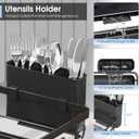 Urackify Dish Drying Rack for Kitchen Counter, Sink Dish Rack with Drainboard 12.2" W x 16.5" L, Large Dish Drainer with Cutlery Holder, Home Countertop Plate Dryer Storage Rack, Black
