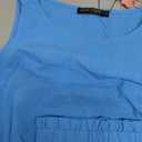 FANCYINN Women Summer 2 Piece Short Sets Sleeveless Round Neck Crop Top Tank Elastic Waistband Casual Shorts Solid Outfits With Pocket Sky Blue, S
