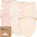 3Pack Organic Baby Swaddle Sleep Sacks  Swaddles for Newborns, Infant 03 Months, Baby Girls, Boys, Soft & Snug Newborn Sleep Sack, Nursery Swaddling Blankets (ABC Land Rose, OS)