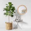 15 Inch Boho Round Hanging Wall Mirror Decorative Rattan Circle Mirrors for Farmhouse, Living Room, Bedroom