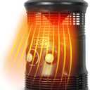 BLACK+DECKER 360-Degree Surround Heater and Fan Combo, 360 Space Heater for Office Desk, Home Office & Personal Use Desk, 2 Heat & Fan Only Settings, Adjustable Thermostat, BHDS156, Black