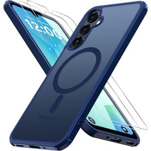 for Samsung Galaxy A16 5G Case with 2X Screen Protector, Magnetic Military Grade Shockproof Case Translucent Back Slim Rugged Bumper Cover for Galaxy A16 5G Phone Case-6.7 inch, Blue