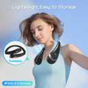 2 x OLV Neck Fan 5000mAh Rechargeable Battery Portable Fan 360 Bladeless Cooling 3 Speeds Powerful Airflow Personal Foldable Neck Fan Gifts for Men Women Home Office,Travel,Sports,Golf,Camping Black