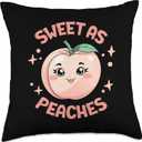 Peach Fruit Lover Peaches Throw Pillow, 18x18