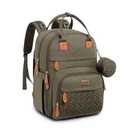 BabbleRoo Diaper Bag Backpack - Baby Essentials Travel Tote - Multi Function Waterproof Diaper Bag, Travel Essentials Baby Bag with Changing Pad, Stroller Straps & Pacifier Case - Unisex, Army Green