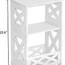 BYFU White Side Table, Small End Table with Storage Shelf, 3-Tier Nightstand Bedside Table Bookshelf Bookcase Display Rack for Small Spaces Bedroom Bathroom Living Room Office