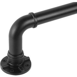 Black Industrial Curtain Rod for Windows 48-86 Inches - Rustic 1 Inch Rod for Indoor or Outdoor Use, Adjustable from 30 to 86 Inches