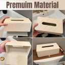 Tissue Box Cover Rectangle, Leather Tissue Holder for Bathroom, Tabletop, Car, Night Stands, Office, Home, Kitchen, Facial Tissue Case (Cream)