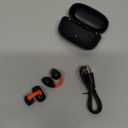 Jiunai Wireless Earbuds for iPhone 17 16 True Bluetooth 5.3 Headphones Bone Conduction Headphones Flash Light Bud Sweatproof Clip On Earphones for Samsung S25 Pixel Run Travel Gym Black Orange