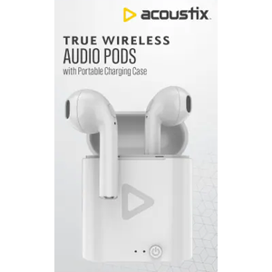 Acoustix True Wireless Audio Pods With Portable Charging Case White