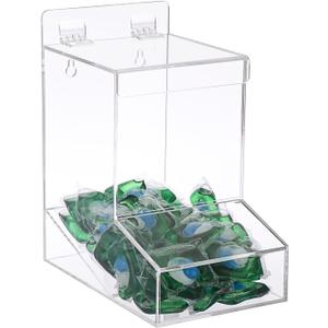 Sumnacon Acrylic Dispenser-Countertop Storage Container for Candy Shoe Covers Golves Hairnets Earplugs,Clear Laundry Pod Dispenser with Lids,Functional Wall Storage Dispenser for Laundry Room Pantry, 9.8x8.7x6.3 Inch